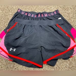 2  pair Hot pink bundle under armor medium shorts